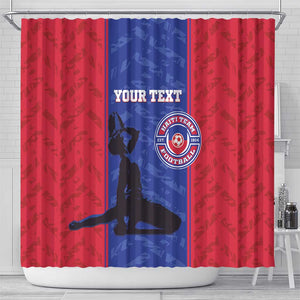 Custom Afro Haiti Football Shower Curtain Nou fe - Pou Ayiti - Pou Drapo a - Pou peyi a - African Pride