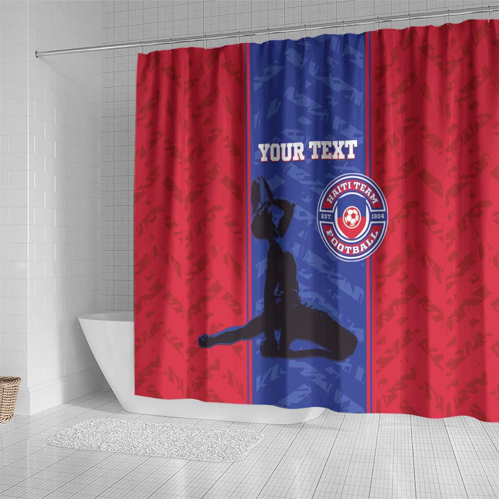 Custom Afro Haiti Football Shower Curtain Nou fe - Pou Ayiti - Pou Drapo a - Pou peyi a - African Pride