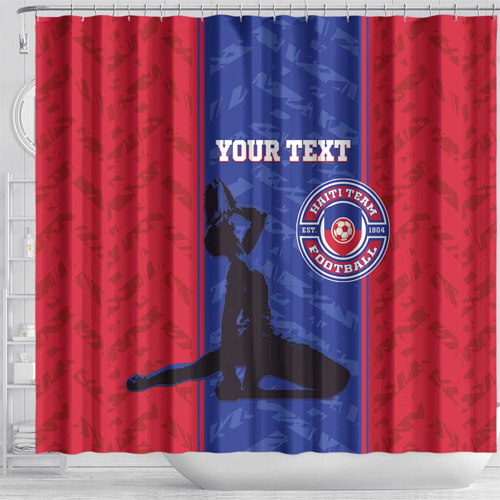 Custom Afro Haiti Football Shower Curtain Nou fe - Pou Ayiti - Pou Drapo a - Pou peyi a - African Pride