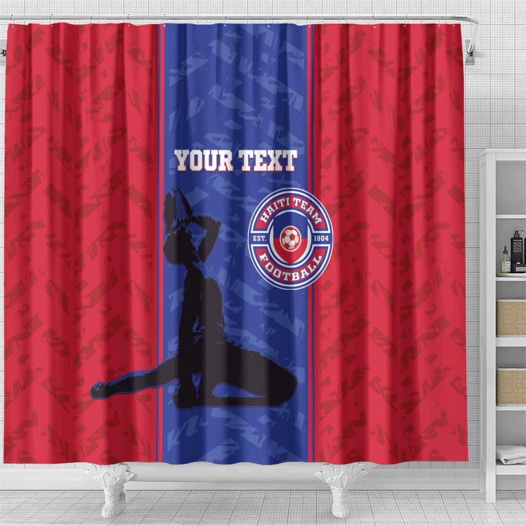 Custom Afro Haiti Football Shower Curtain Nou fe - Pou Ayiti - Pou Drapo a - Pou peyi a - African Pride
