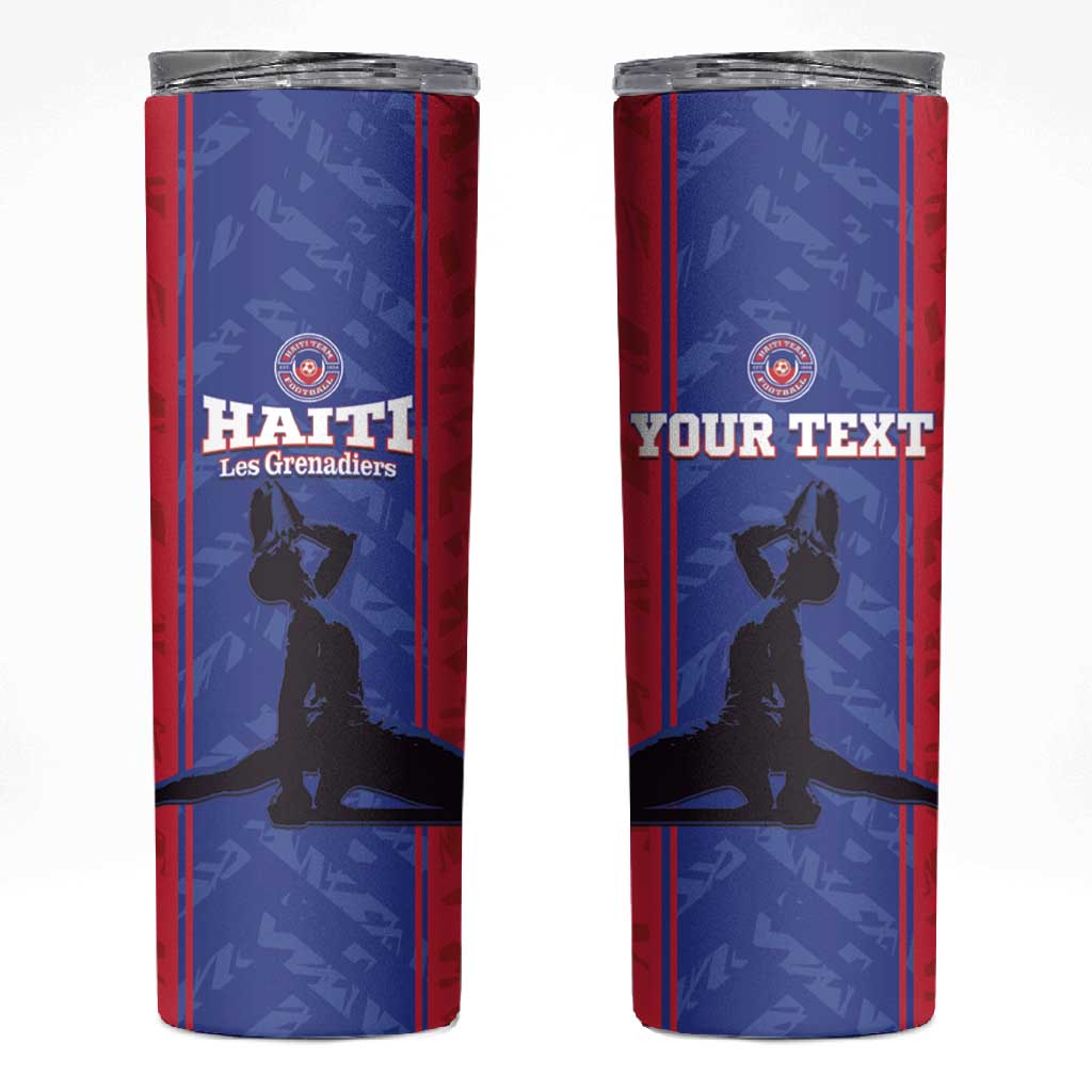 Custom Afro Haiti Football Skinny Tumbler Nou fe - Pou Ayiti - Pou Drapo a - Pou peyi a - African Pride