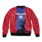 Custom Afro Haiti Football Sleeve Zip Bomber Jacket Nou fe - Pou Ayiti - Pou Drapo a - Pou peyi a - African Pride