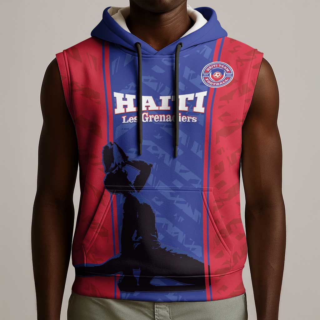 Custom Afro Haiti Football Sleeveless Hoodie Nou fe - Pou Ayiti - Pou Drapo a - Pou peyi a - African Pride