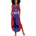 Custom Afro Haiti Football Summer Maxi Dress Nou fe - Pou Ayiti - Pou Drapo a - Pou peyi a - African Pride