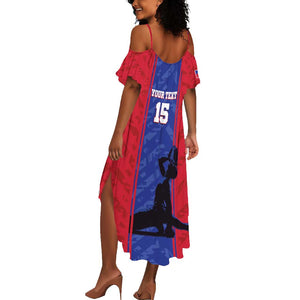 Custom Afro Haiti Football Summer Maxi Dress Nou fe - Pou Ayiti - Pou Drapo a - Pou peyi a - African Pride