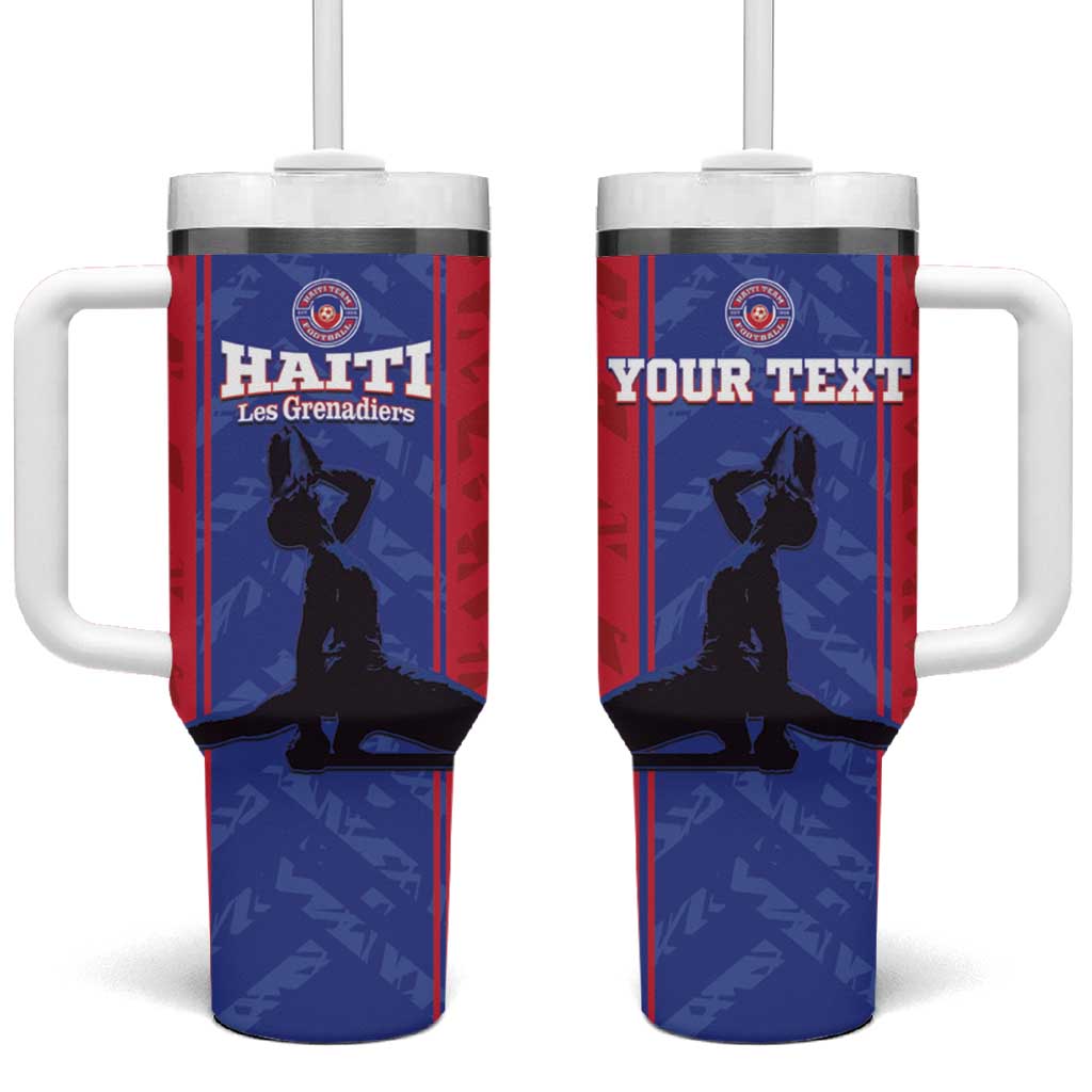 Custom Afro Haiti Football Tumbler With Handle Nou fe - Pou Ayiti - Pou Drapo a - Pou peyi a - African Pride