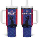 Custom Afro Haiti Football Tumbler With Handle Nou fe - Pou Ayiti - Pou Drapo a - Pou peyi a - African Pride