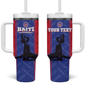 Custom Afro Haiti Football Tumbler With Handle Nou fe - Pou Ayiti - Pou Drapo a - Pou peyi a - African Pride