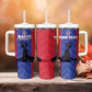 Custom Afro Haiti Football Tumbler With Handle Nou fe - Pou Ayiti - Pou Drapo a - Pou peyi a - African Pride