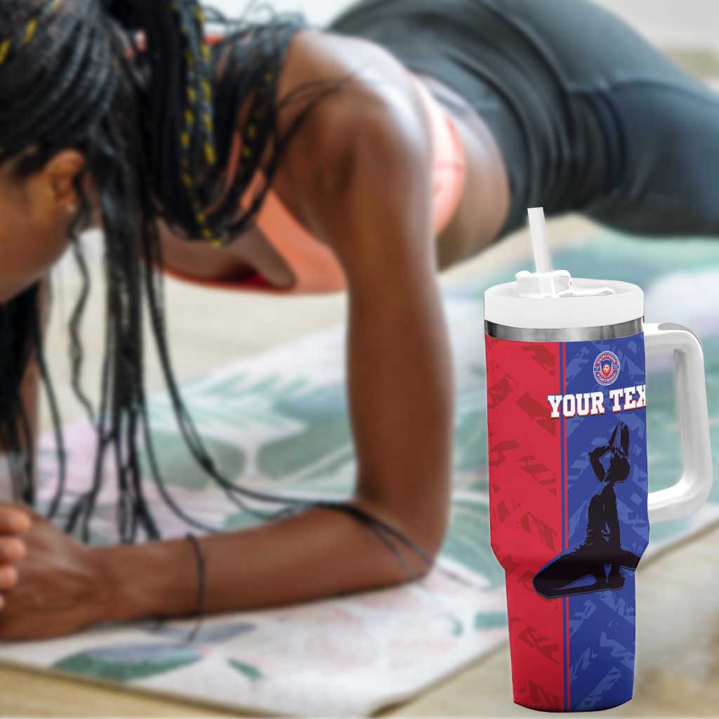 Custom Afro Haiti Football Tumbler With Handle Nou fe - Pou Ayiti - Pou Drapo a - Pou peyi a - African Pride