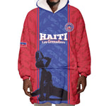 Custom Afro Haiti Football Wearable Blanket Hoodie Nou fe - Pou Ayiti - Pou Drapo a - Pou peyi a - African Pride