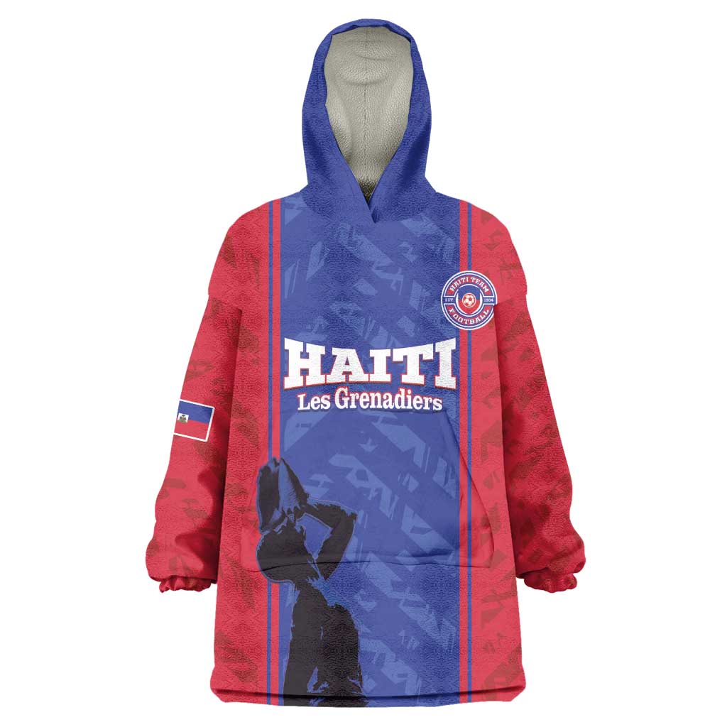 Custom Afro Haiti Football Wearable Blanket Hoodie Nou fe - Pou Ayiti - Pou Drapo a - Pou peyi a - African Pride