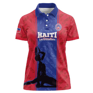 Custom Afro Haiti Football Women Polo Shirt Nou fe - Pou Ayiti - Pou Drapo a - Pou peyi a - African Pride