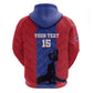Custom Afro Haiti Football Zip Hoodie Nou fe - Pou Ayiti - Pou Drapo a - Pou peyi a - African Pride