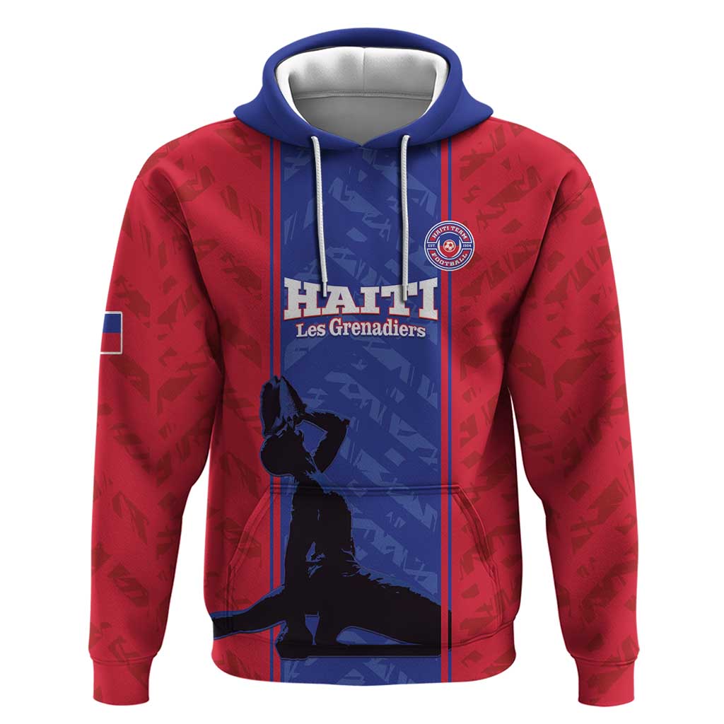 Custom Afro Haiti Football Zip Hoodie Nou fe - Pou Ayiti - Pou Drapo a - Pou peyi a - African Pride