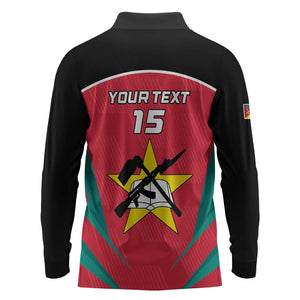 Afro Mozambique Football Custom Long Sleeve Polo Shirt Go Os Mambas