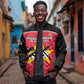 Afro Mozambique Football Custom Sleeve Zip Bomber Jacket Go Os Mambas