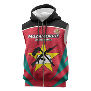 Afro Mozambique Football Custom Sleeveless Zip Hoodie Go Os Mambas - African Pride