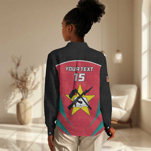 Afro Mozambique Football Custom Women Casual Shirt Go Os Mambas LT15