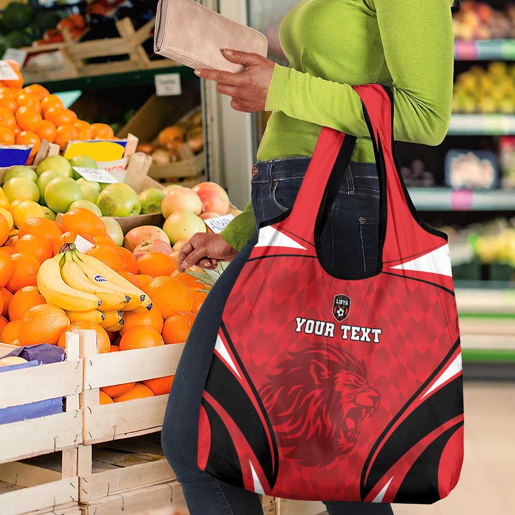 Afro Libya Football Custom Grocery Bag Barbary Lion - Sporty Style