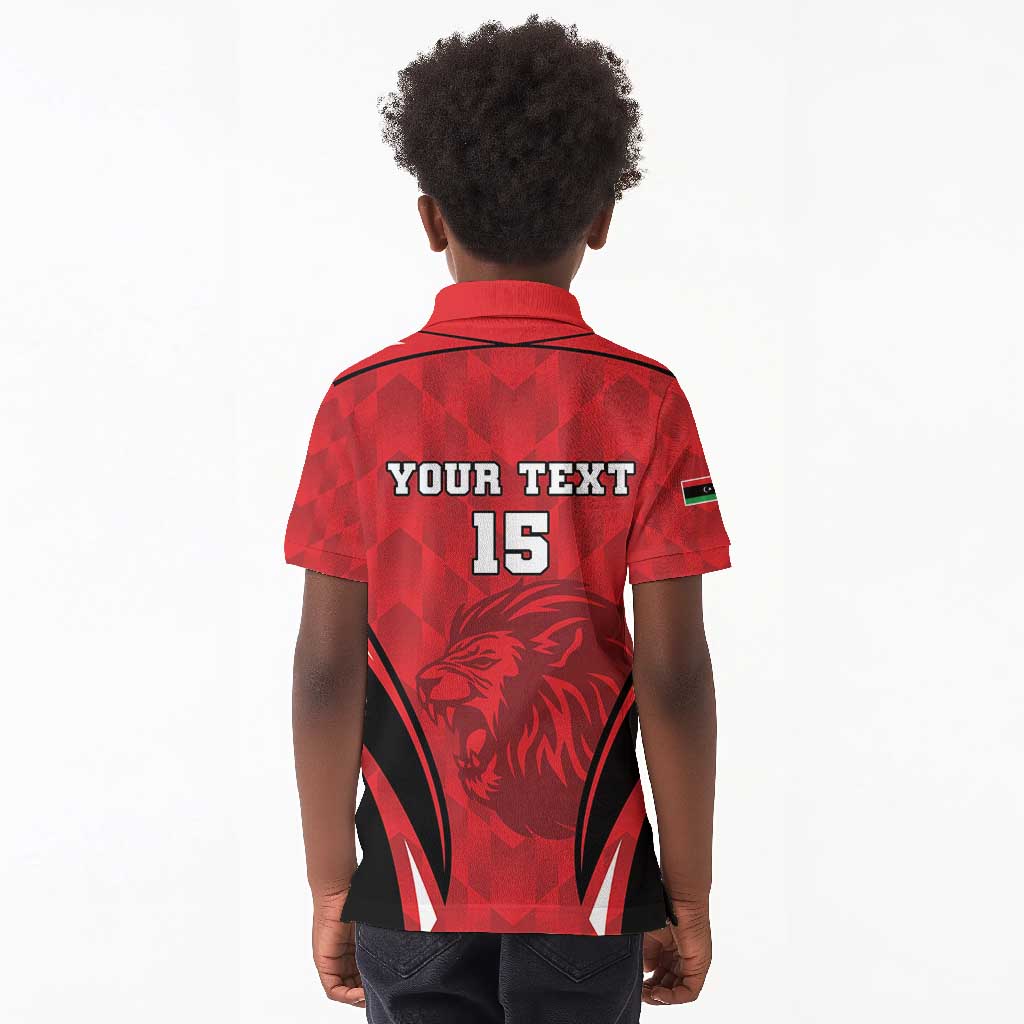 Afro Libya Football Custom Kid Polo Shirt Barbary Lion - Sporty Style