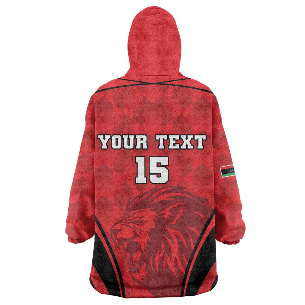Afro Libya Football Custom Kid Wearable Blanket Hoodie Barbary Lion - Sporty Style