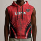 Afro Libya Football Custom Sleeveless Zip Hoodie Barbary Lion - Sporty Style - African Pride