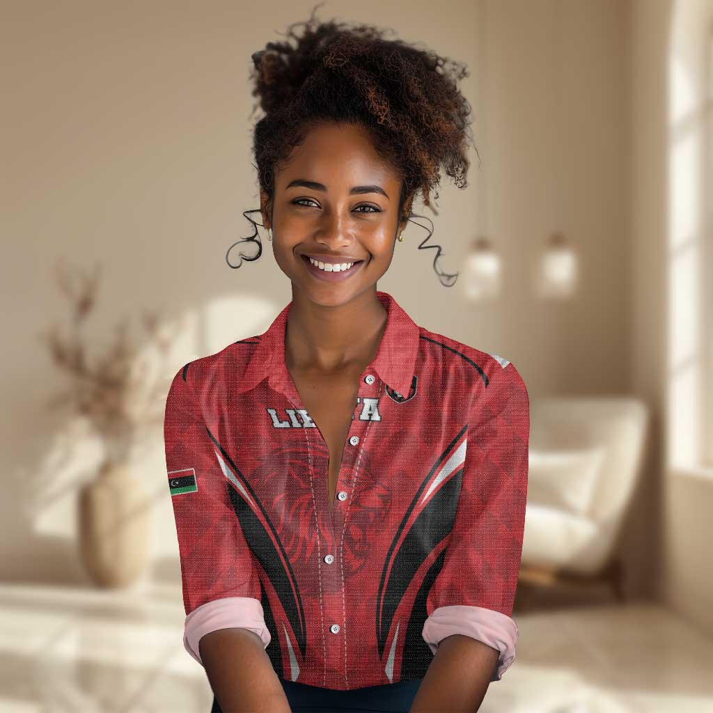 Afro Libya Football Custom Women Casual Shirt Barbary Lion - Sporty Style LT15