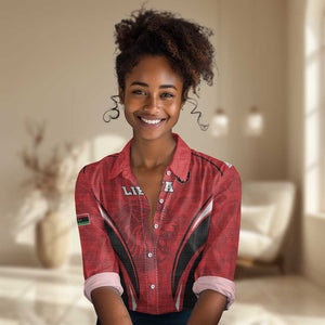 Afro Libya Football Custom Women Casual Shirt Barbary Lion - Sporty Style LT15