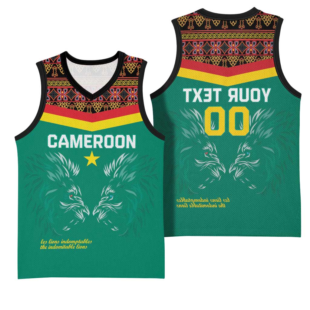Custom Cameroun Football Basketball Jersey Allez Les Lions Indomptables - African Pride