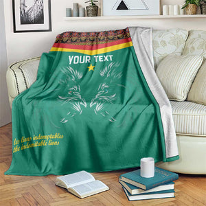 Custom Cameroun Football Blanket Allez Les Lions Indomptables