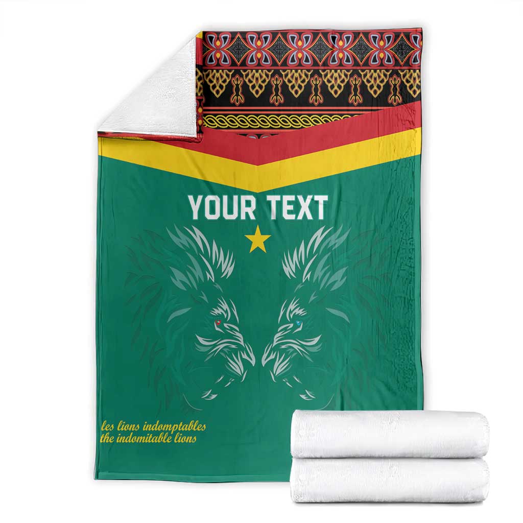 Custom Cameroun Football Blanket Allez Les Lions Indomptables