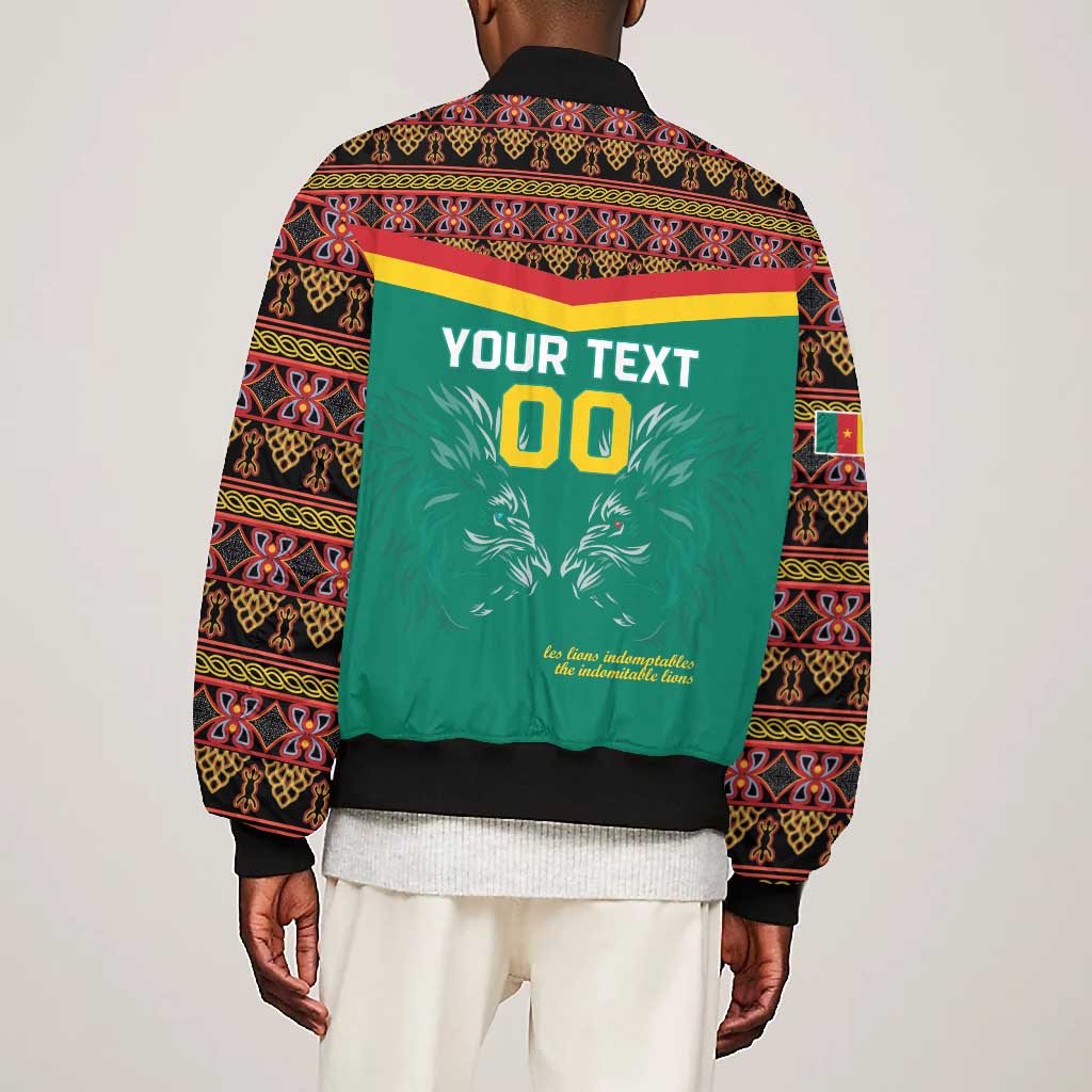 Custom Cameroun Football Bomber Jacket Allez Les Lions Indomptables