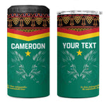 Custom Cameroun Football 4 in 1 Can Cooler Tumbler Allez Les Lions Indomptables