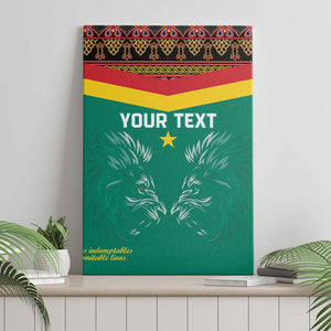 Custom Cameroun Football Canvas Wall Art Allez Les Lions Indomptables