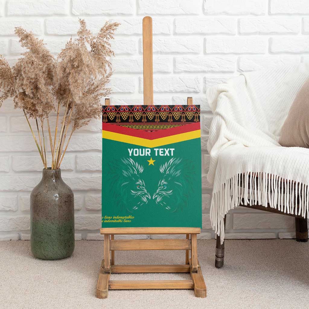 Custom Cameroun Football Canvas Wall Art Allez Les Lions Indomptables