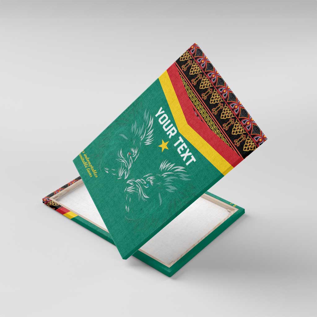 Custom Cameroun Football Canvas Wall Art Allez Les Lions Indomptables