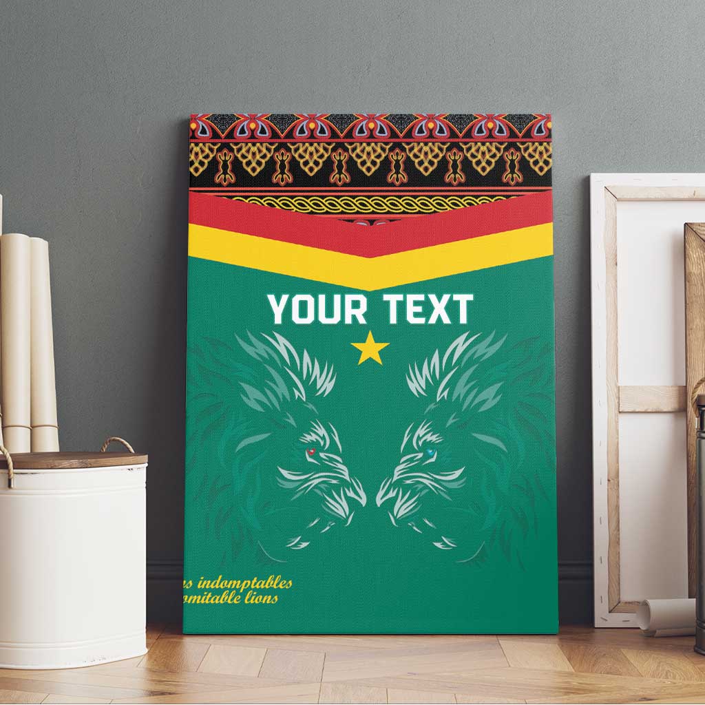 Custom Cameroun Football Canvas Wall Art Allez Les Lions Indomptables