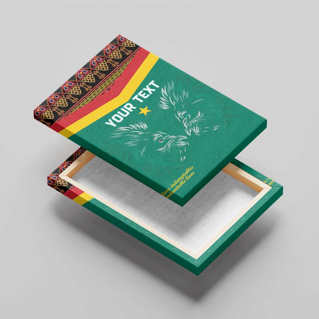 Custom Cameroun Football Canvas Wall Art Allez Les Lions Indomptables
