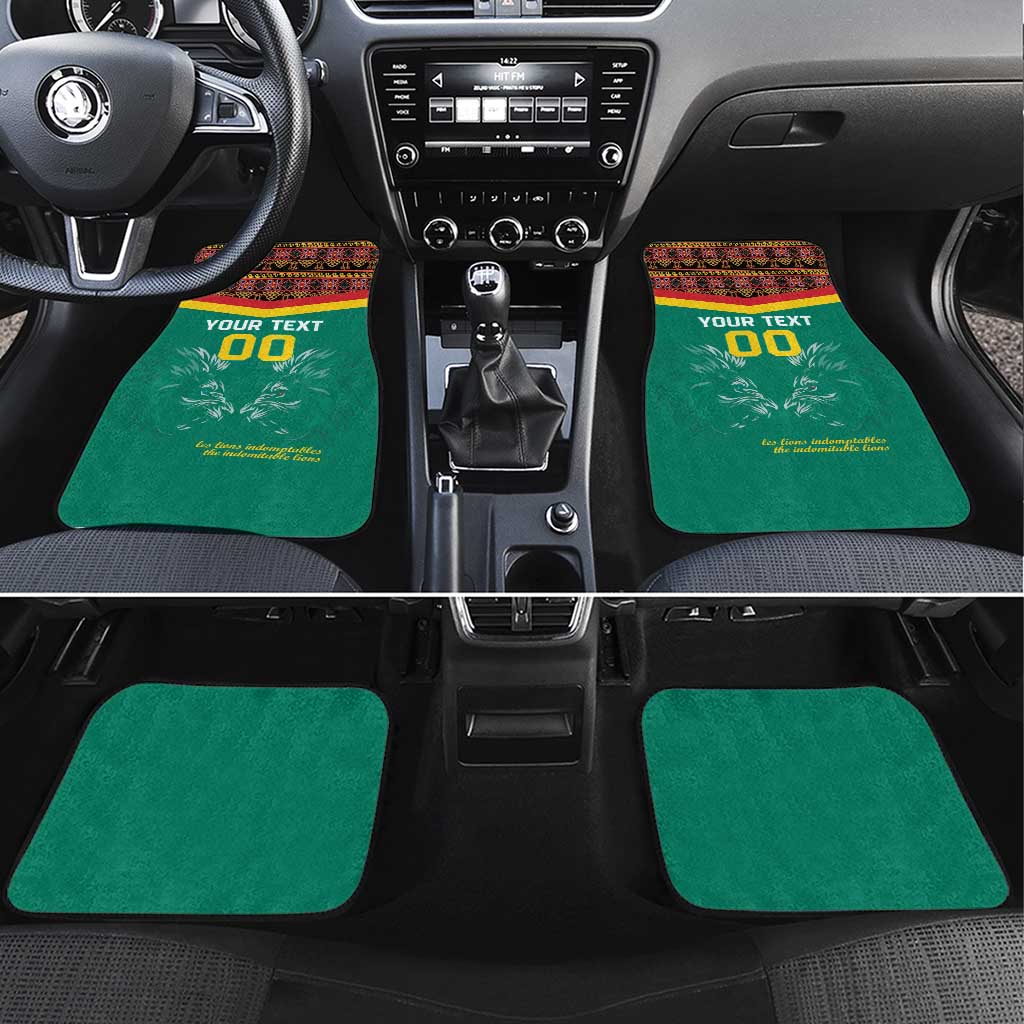 Custom Cameroun Football Car Mats Allez Les Lions Indomptables
