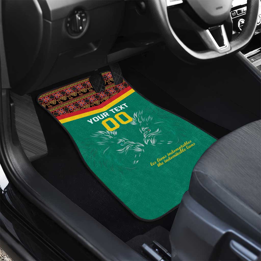 Custom Cameroun Football Car Mats Allez Les Lions Indomptables