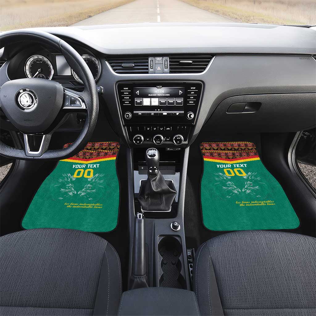 Custom Cameroun Football Car Mats Allez Les Lions Indomptables