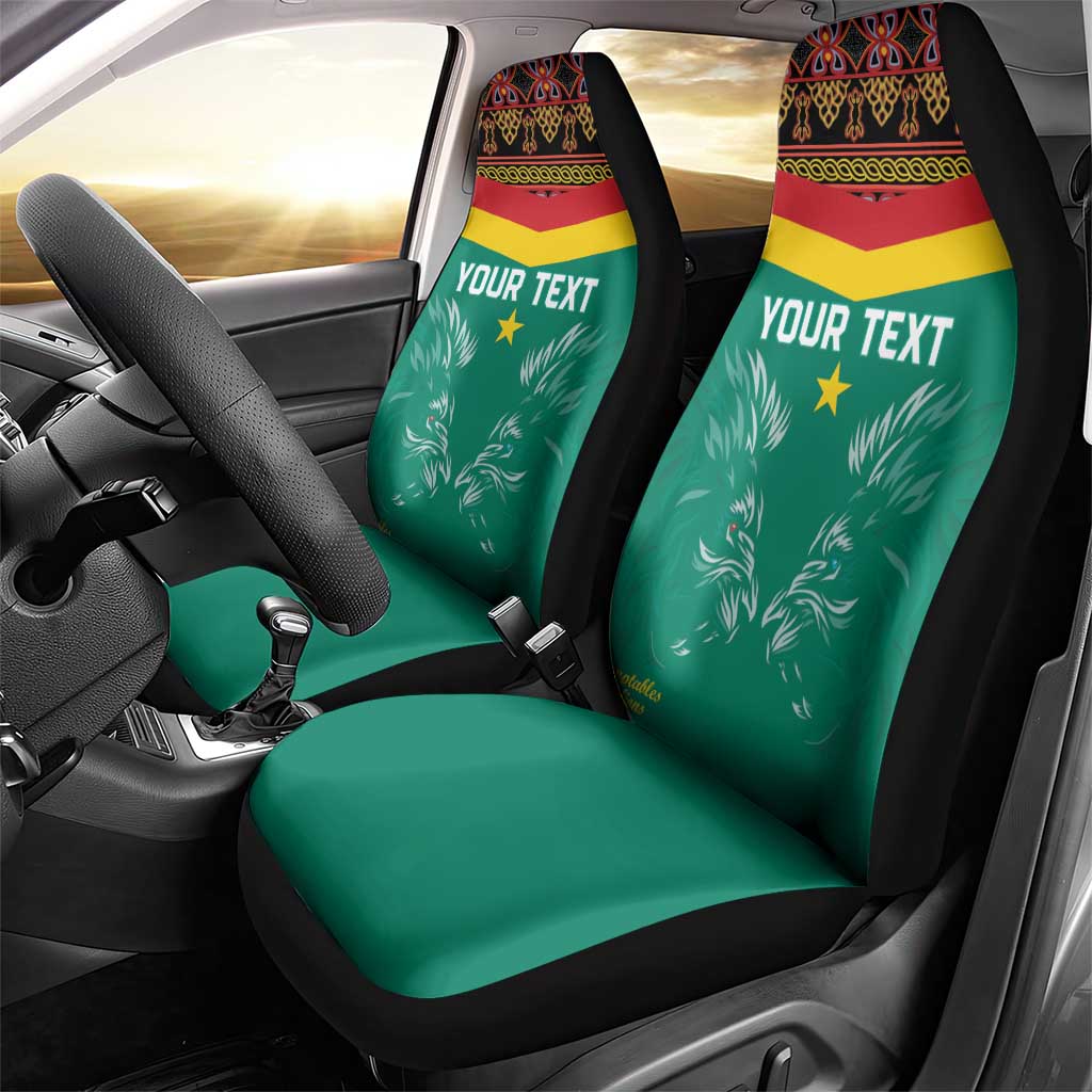 Custom Cameroun Football Car Seat Cover Allez Les Lions Indomptables