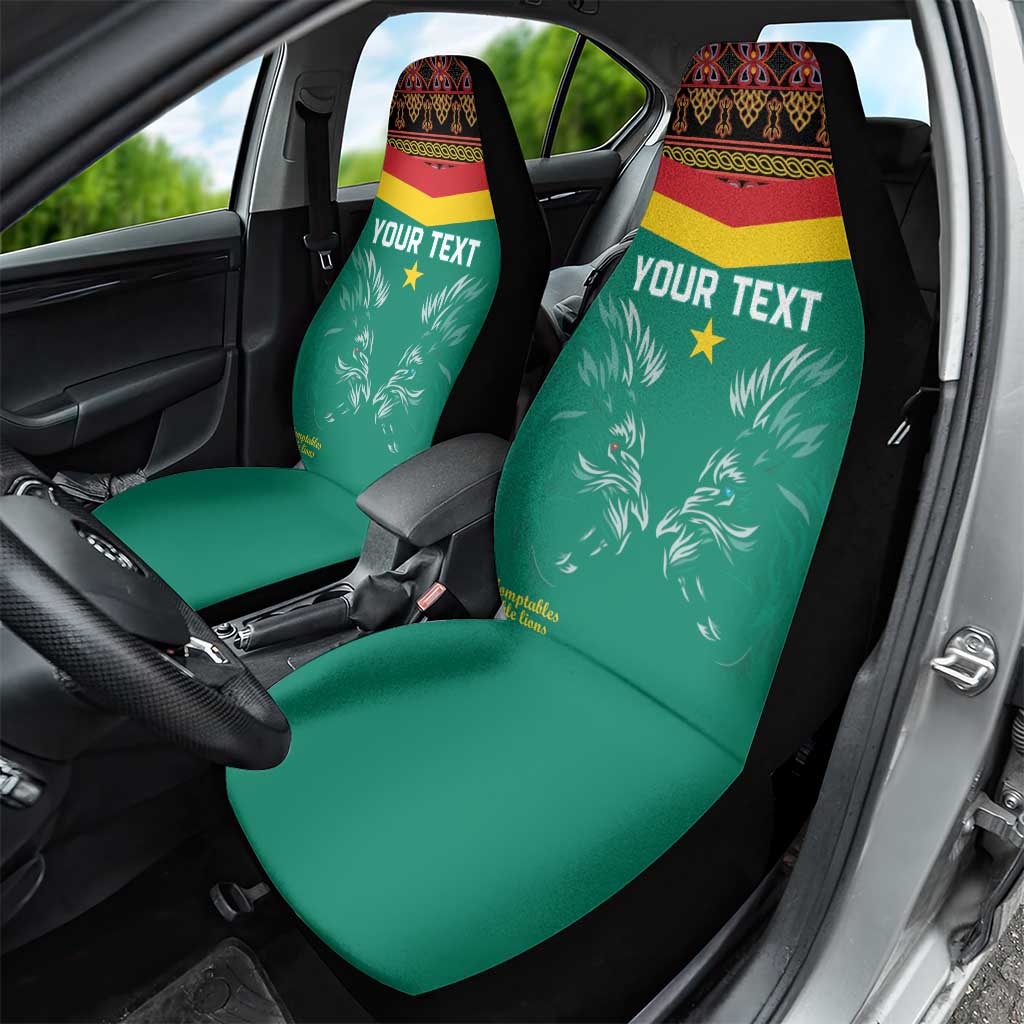 Custom Cameroun Football Car Seat Cover Allez Les Lions Indomptables