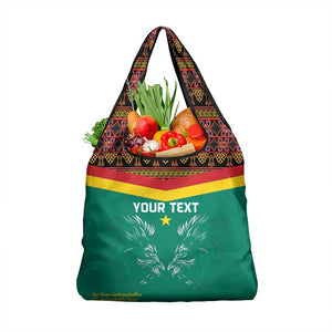 Custom Cameroun Football Grocery Bag Allez Les Lions Indomptables