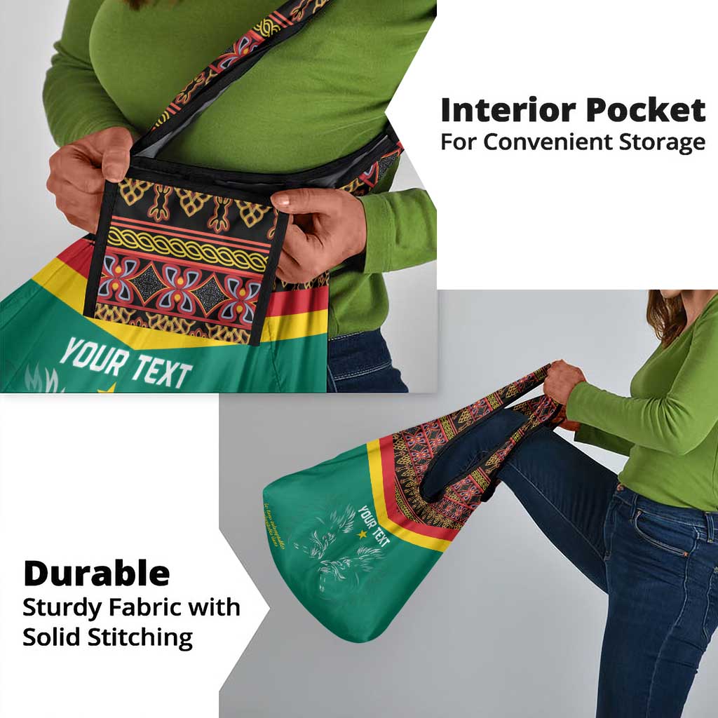 Custom Cameroun Football Grocery Bag Allez Les Lions Indomptables