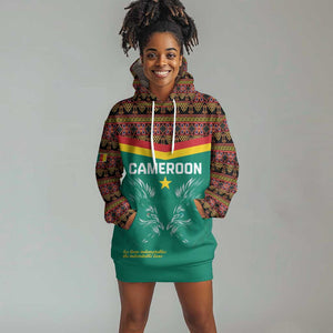 Custom Cameroun Football Hoodie Dress Allez Les Lions Indomptables