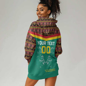 Custom Cameroun Football Hoodie Dress Allez Les Lions Indomptables