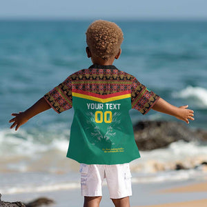 Custom Cameroun Football Kid Hawaiian Shirt Allez Les Lions Indomptables