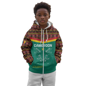Custom Cameroun Football Kid Hoodie Allez Les Lions Indomptables
